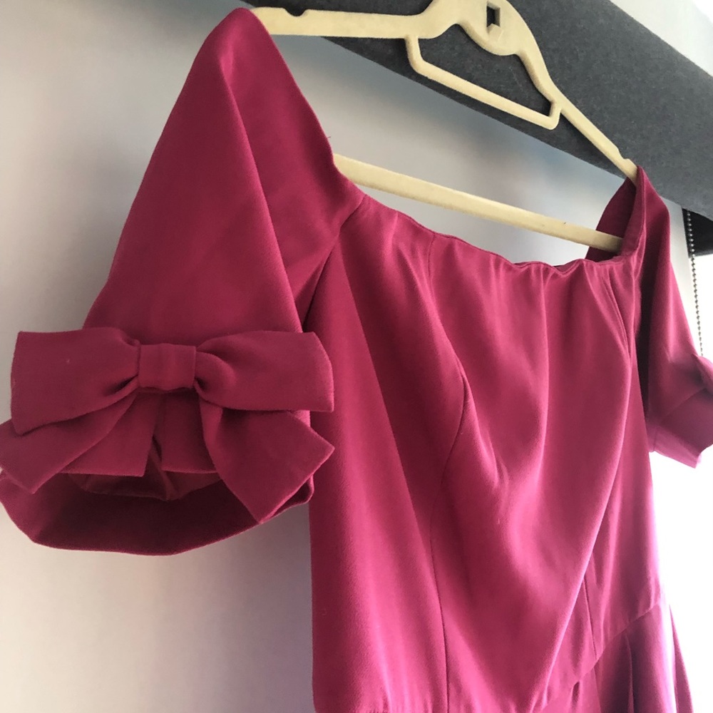 off the shoulder jumpsuit with bow sleeves - Picture 3 of 5